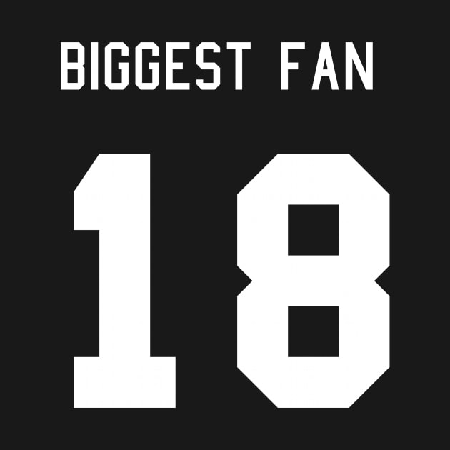 Number 18 Biggest Fan Football Mom Girlfriend Dad Jersey Spirit Wear by vintageinspired