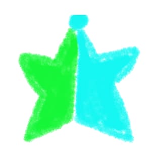 green blue star watercolor design T-Shirt