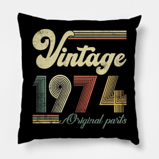 Vintage 1974 50th Birthday Gift Men Women 50 Years Old Pillow