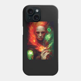 Beautiful Fire Mage | Fantasy Artwork | Pyromancer | Fire Sorceress | Abstract Painting Phone Case