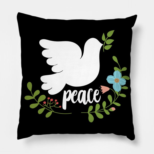 Peace Dove Pillow by IdinDesignShop