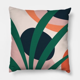 Abstract Mid Century Modern, Leaf, Scandinavian Wall Art 1 Pillow