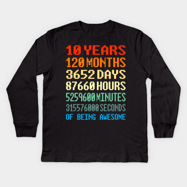 10 Years Old Birthday Shirt Gift 10 Years Of Being Awesome T Shirt