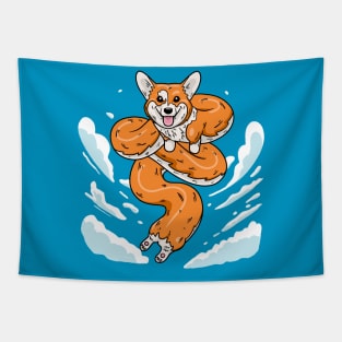 Long Corgi - Anime Dragon Corgi Tapestry