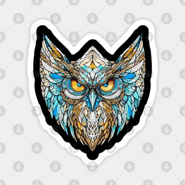 Mosaic owl Magnet by Fantasy Vortex