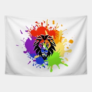 Lion Paint Splash Tapestry