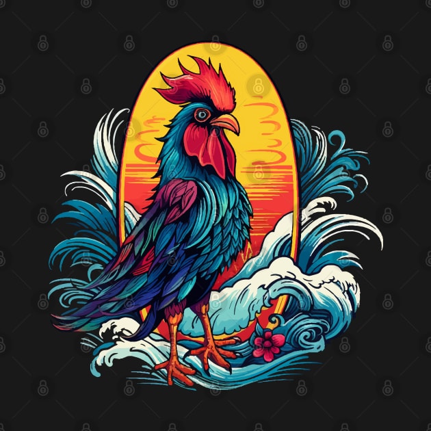 Ocean Loving Rooster Design by VelvetRoom