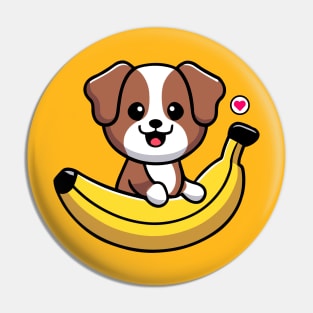 Banana Dog Smile Pin