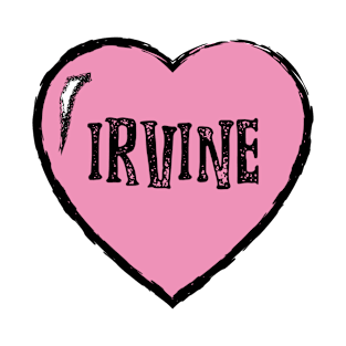 I love Irvine - Vintage Irvine Text in Pink Heart T-Shirt