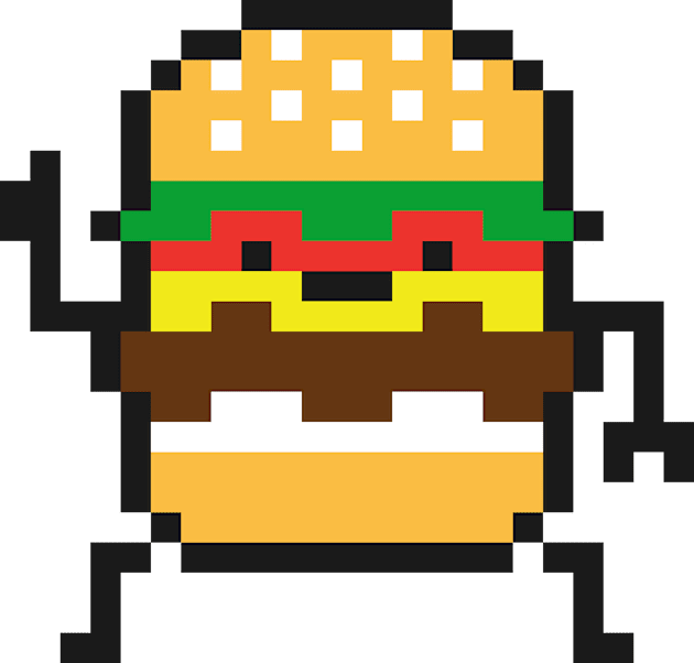 8 Bit Burger Kids T-Shirt by AlbyLetoy