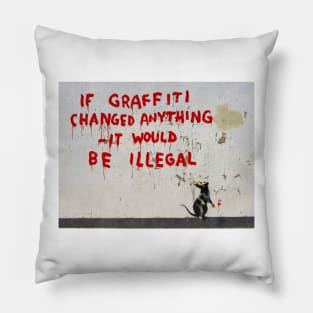 Banksy If Graffiti Changed Anything Pillow