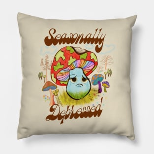 Seasonally Depressed - 70s mushroom design Pillow