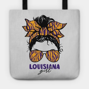 Proud Louisiana Girl Letting My Roots Show // Messy Hair Don't Care Louisiana Tiger Stripes Tote