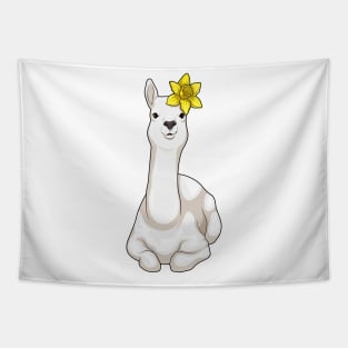 Llama Daffodil Flower Tapestry