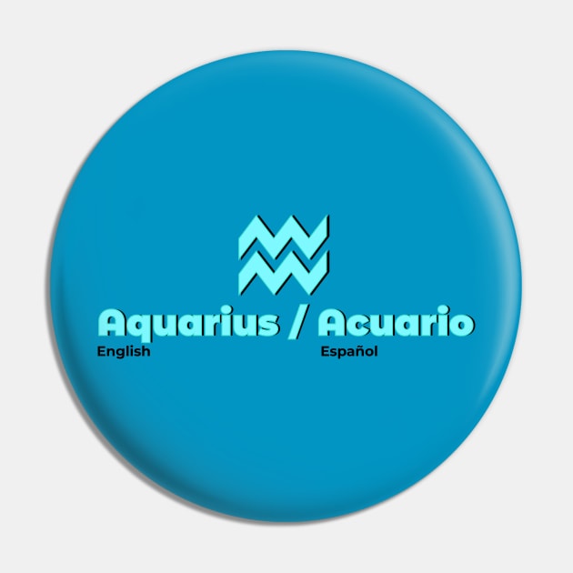 Aquarius Power Color- Electric Blue & Turquoise Pin by MiamiTees305