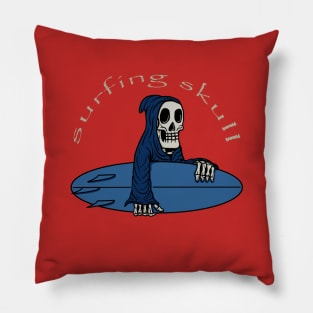 SURFING SKULL Pillow