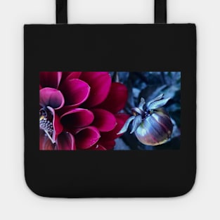 Magenta Dahlia Blossom and Bud Tote