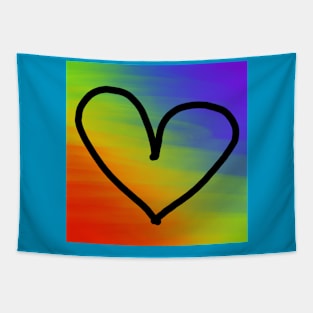 Colorful Heart Tapestry