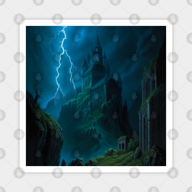 Curse of Strahd Scene - Lightning Strike on Castle Ravenloft Magnet by CursedContent