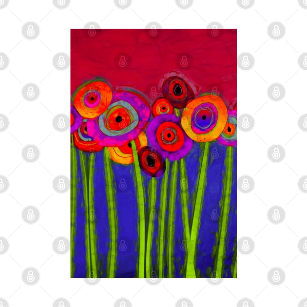 Flower Power Colorful Abstract Flowers One by art64