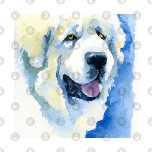 Watercolor Great Pyrenees - Dog Lovers by Edd Paint Something