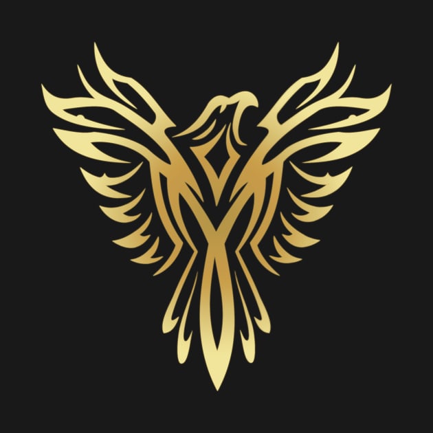 Stylish Gold Phoenix Mythical Bird Rising Born Again by twizzler3b