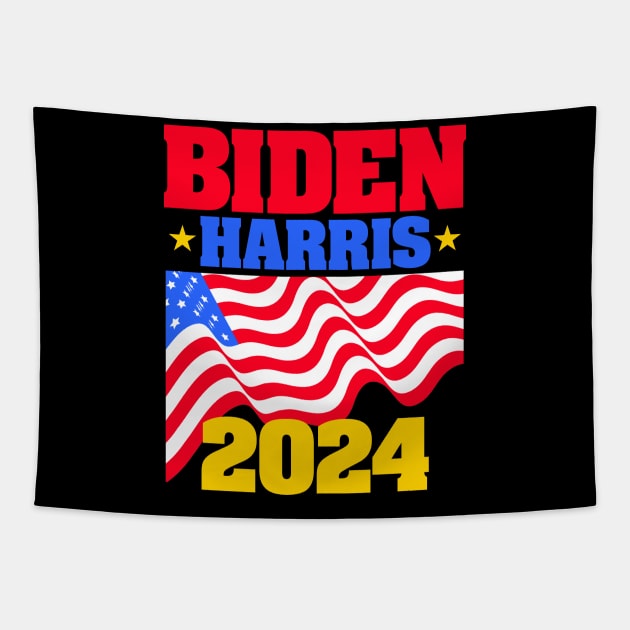 Biden-Harris 2024 for Dark Backgrounds Tapestry by MotiviTees