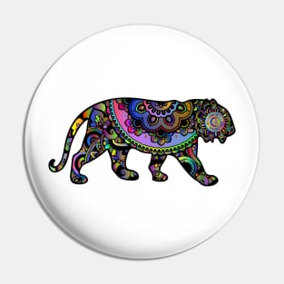 Indian Tiger rainbow colours design Pin