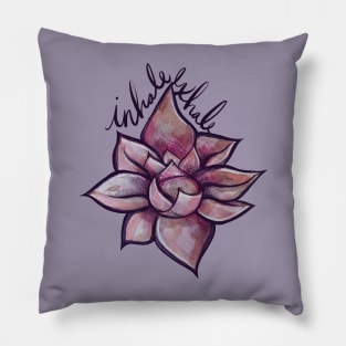 Inhale Exhale Lotus Namaste Pillow