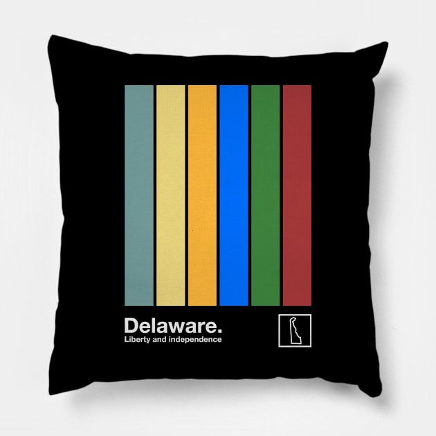 Delaware State Flag  // Original Minimalist Artwork Poster Design Pillow by DankFutura