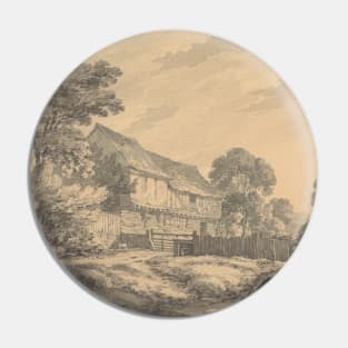 Farmhouse and Buildings by a Stream by Thomas Hearne Pin