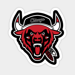 The Chicago Beast (South) Logo Mashup - Pro Teams Combined - All City Logos Put Together Magnet