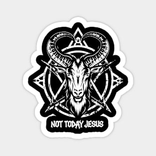 Not Today Jesus I Satanic Baphomet Goat Magnet