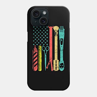 Barber Hairstylist US Flage Vintage Retro Distressed Style Phone Case