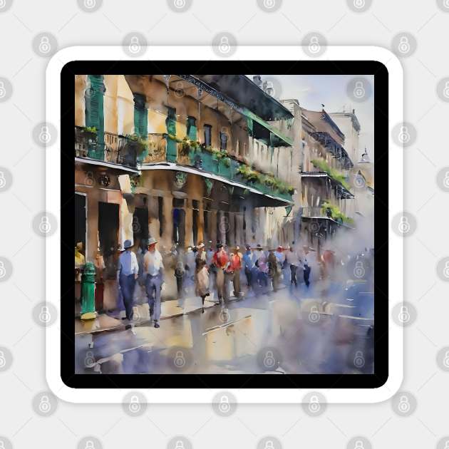 Memories of New Orleans - Bourbon Street Magnet by Oldetimemercan