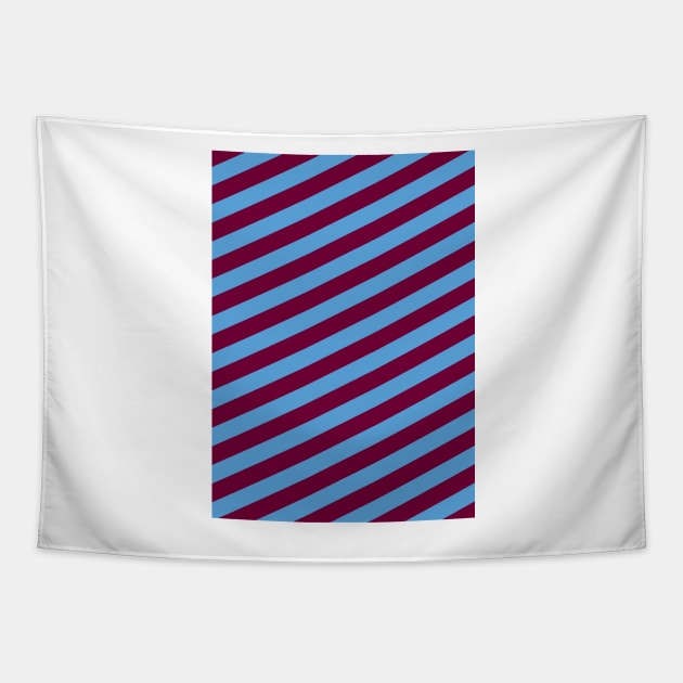 Burnley Claret and Blue Angled Stripes Tapestry by Culture-Factory