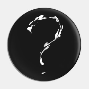 Question Mark ? Flame Black and White Modern Design Typography Pin