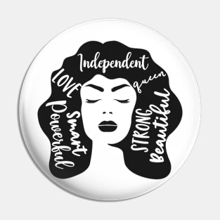 Smart Strong Powerful Beautiful Independent Black Queen Pin