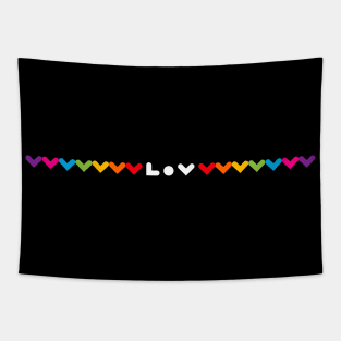 LOV rainbow design, white version Tapestry