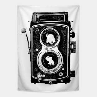 Vintage Black Camera Vector Illustration Tapestry