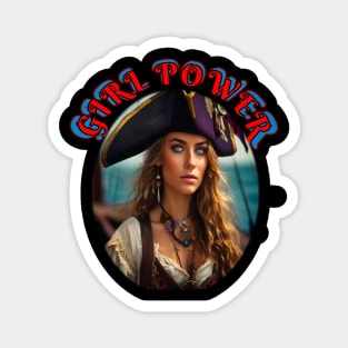 Girl power, lady pirate captain Magnet