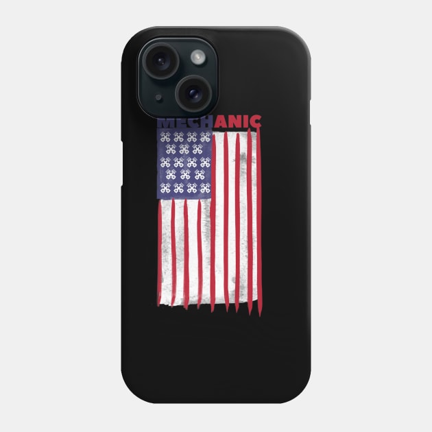 Patriot Mechanic Flag Labor Day 4th July Phone Case by Stick Figure103