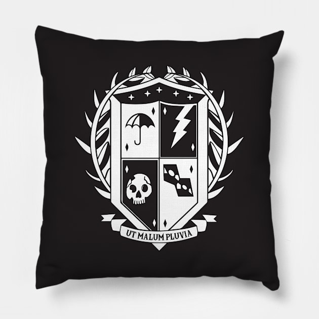 Umbrella Academy Crest Logo (pocket design) Pillow by stickerfule