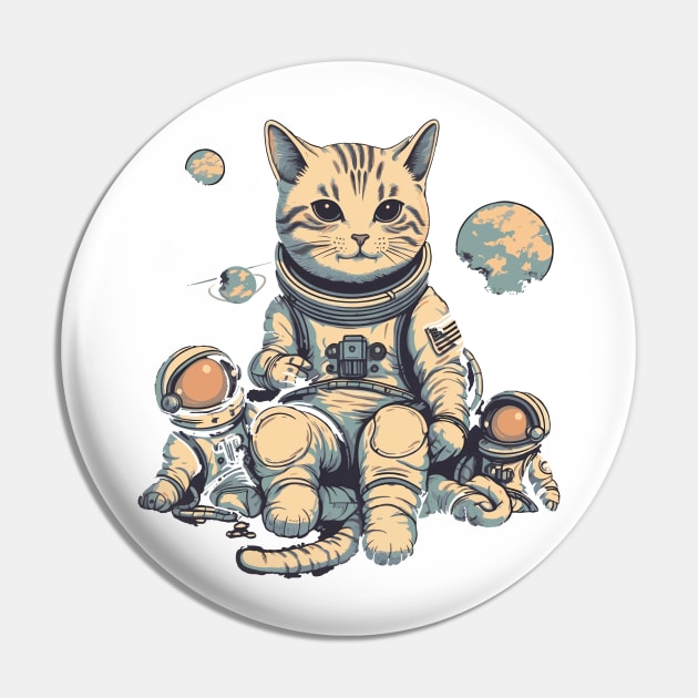 Cosmic Kitty Crew Pin by Purrestrialco