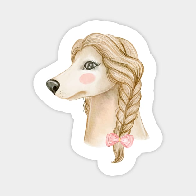 Cute Dog Afghan Hound Hair Magnet by Edward Shelling Rudolph Iii