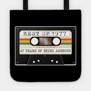 Funny Best of 1977 47th Birthday Cassette Tape Vintage Tote