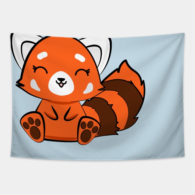 Kawaii Cute Red Panda Tapestry by theglaze