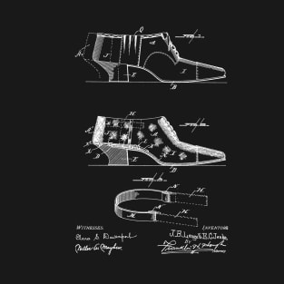 Burial Shoe Vintage Patent Drawing T-Shirt