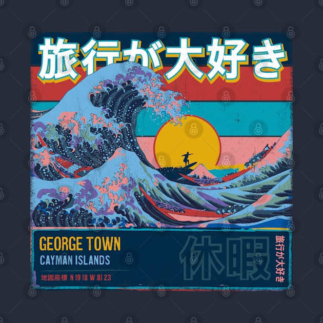 George Town, Cayman Islands, United Kingdom, Japanese Wave Travel by MapYourWorld