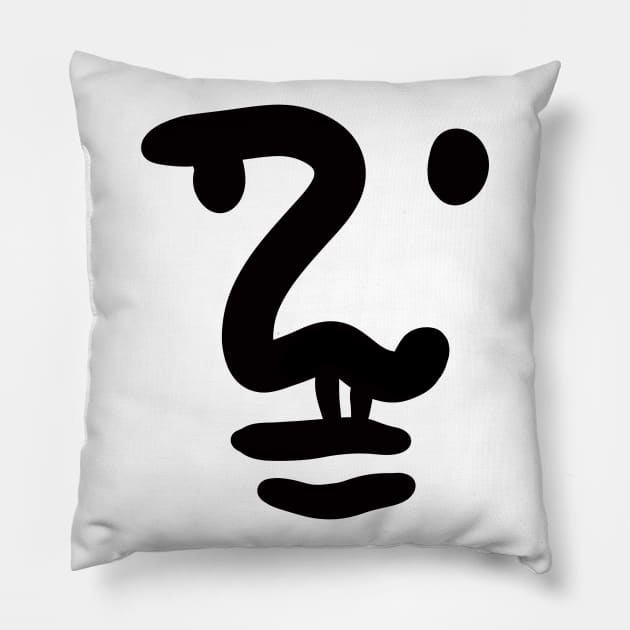 Abstract Face Pillow by Scribblenstuf